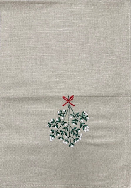 Kracht Halbleinen Geschirrtuch Mistelzweig - 50x70cm - Fb. beige