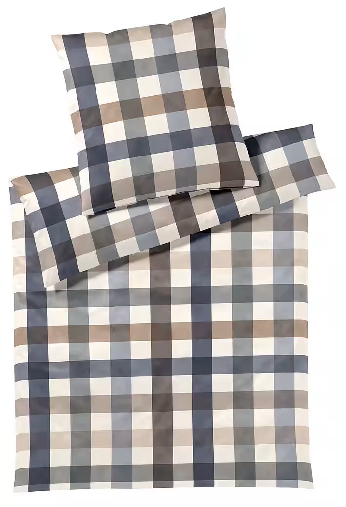 elegante Interlock-Jersey Bettwäsche Kuschel Karo 3610