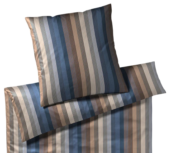 Bettwäsche Elegante Mako-Satin Vivid 2374 Fb. 07 nougat Blau