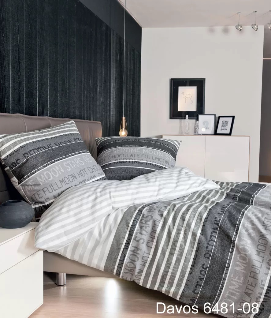 Bettwäsche Janine Feinbiber DAVOS 6481 Fb.08 platin graphit