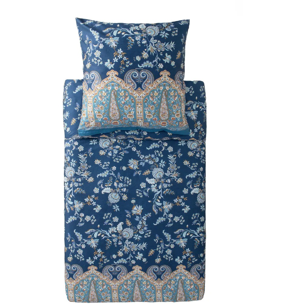 Bassetti Satin Bettwäsche Indian Roses - Fb. B2 blau