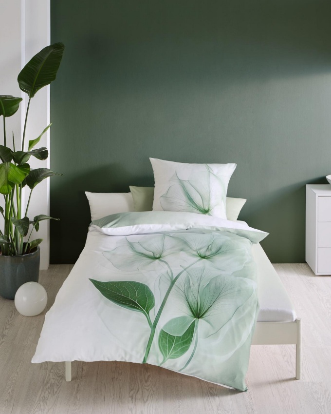 Kaeppel Satin Bettwäsche Floating 0559 - Fb. 603 grün