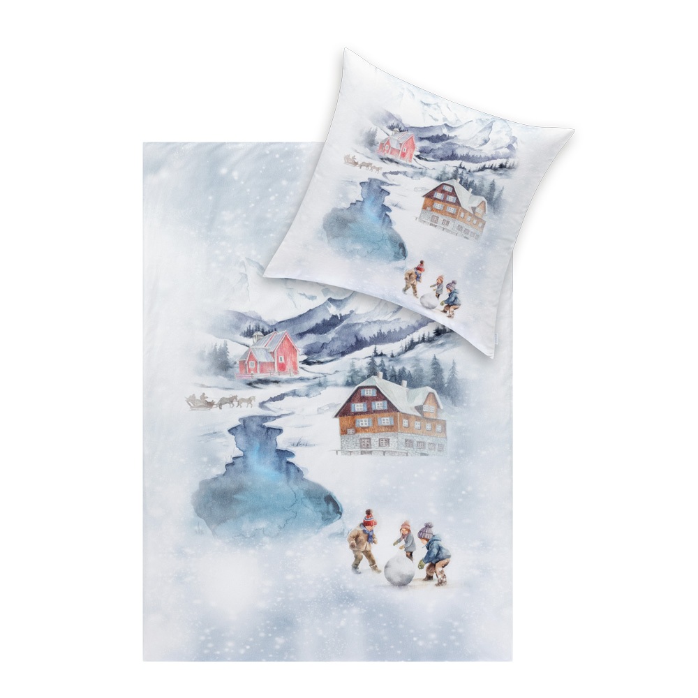 Estella Kuschelflanell Bettwäsche Mountain Lake 4472 - Fb. 101 Schnee